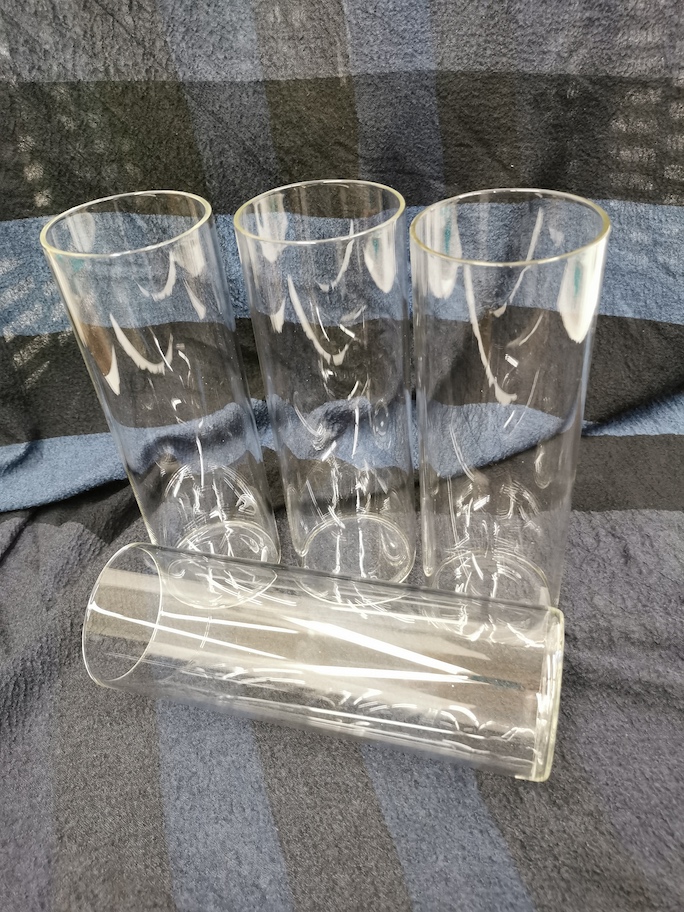 Glasvase/Sample-Glas (H:23.5cm/D:8cm)